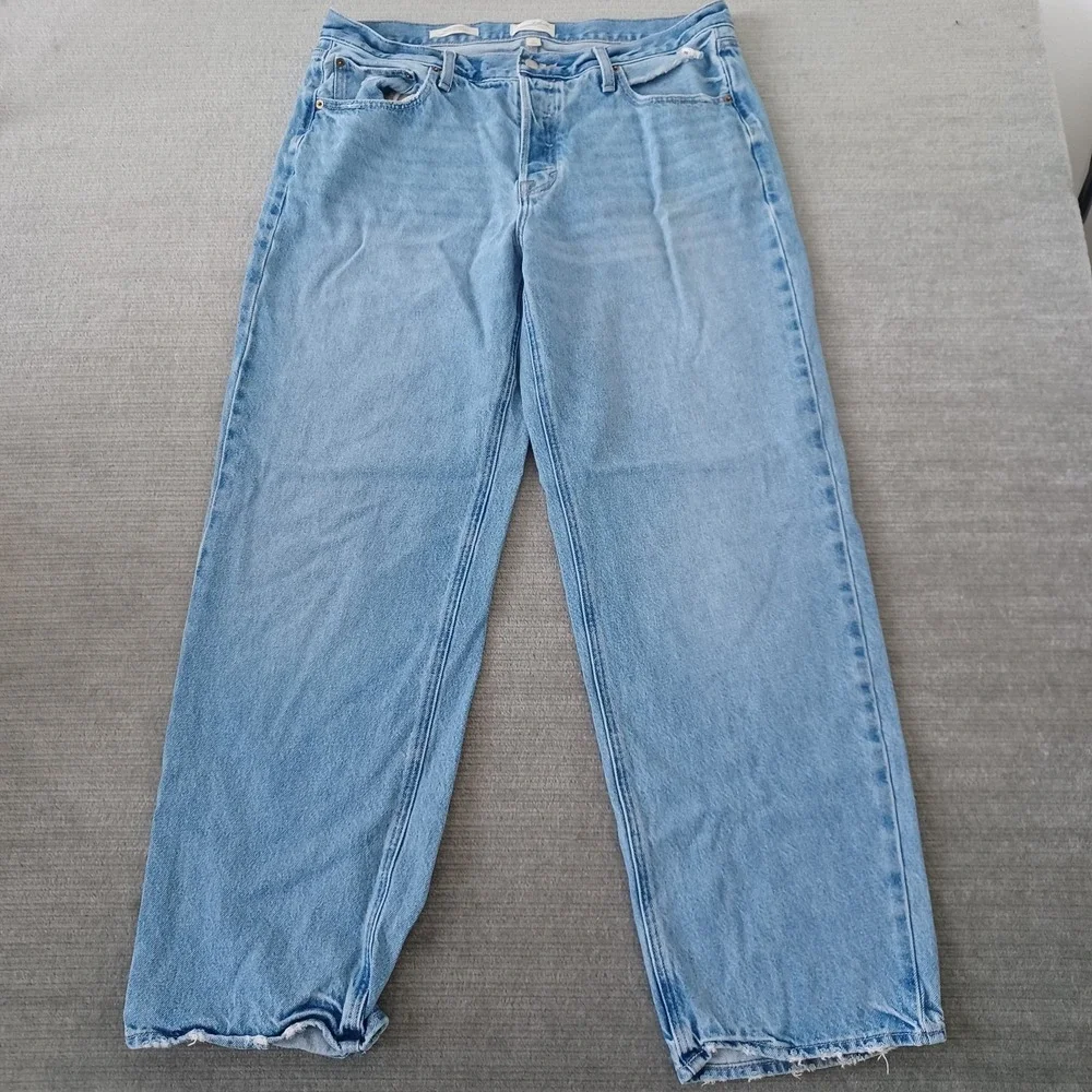 Universal‎ Thread Mid Rise 90s Womens 14 Lightwash Fly Button Rustic Baggy Jeans